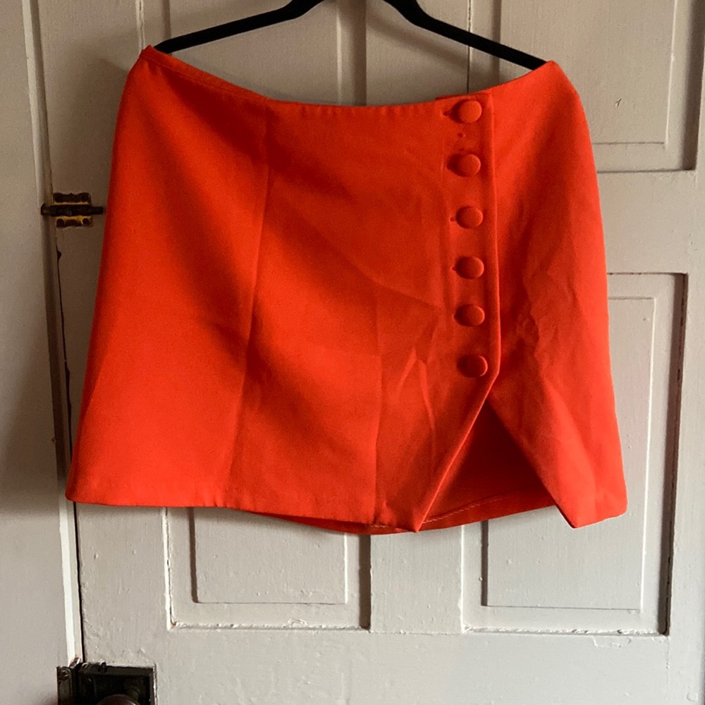 Orange button up skirt, size 14